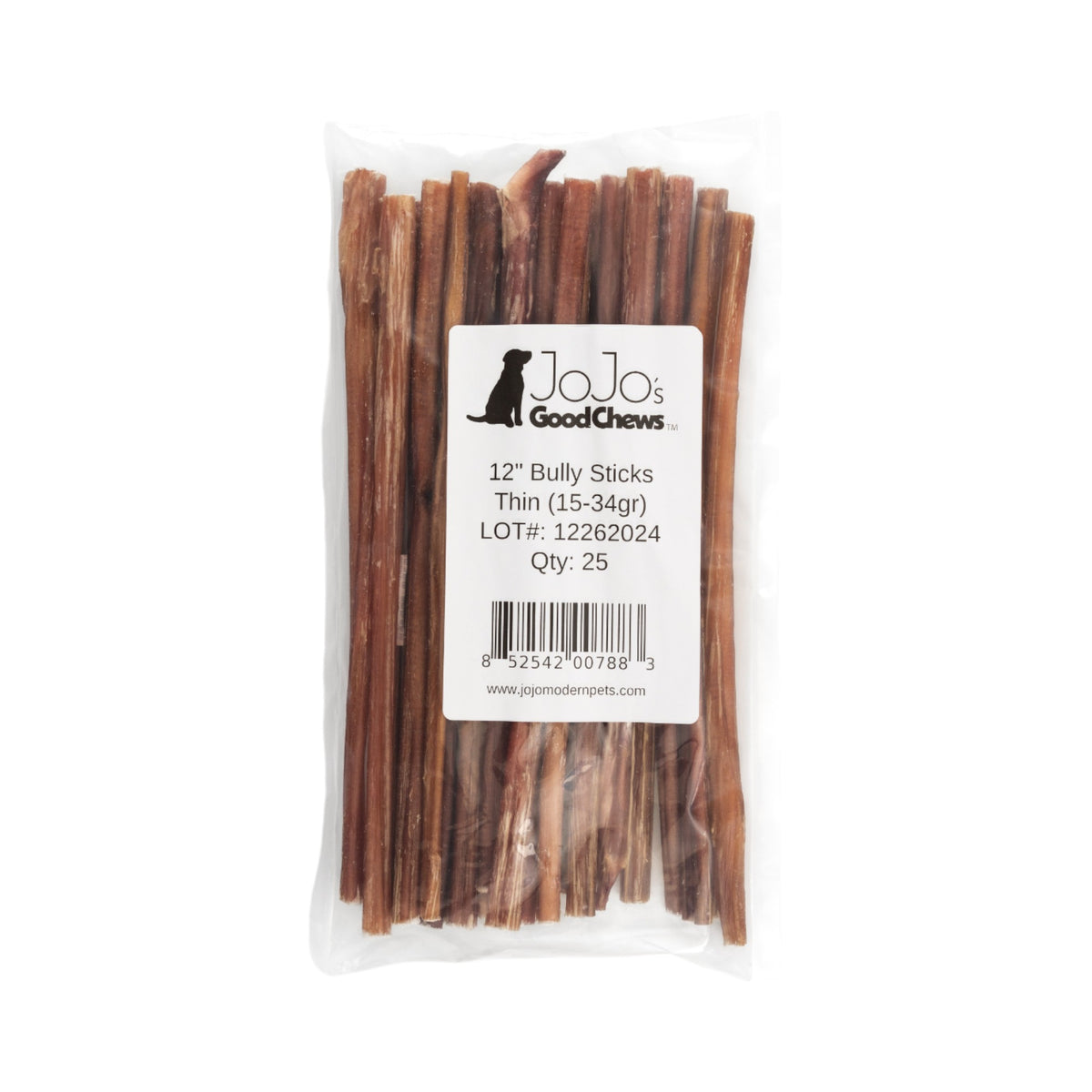 12-inch thin bully stick dog chew