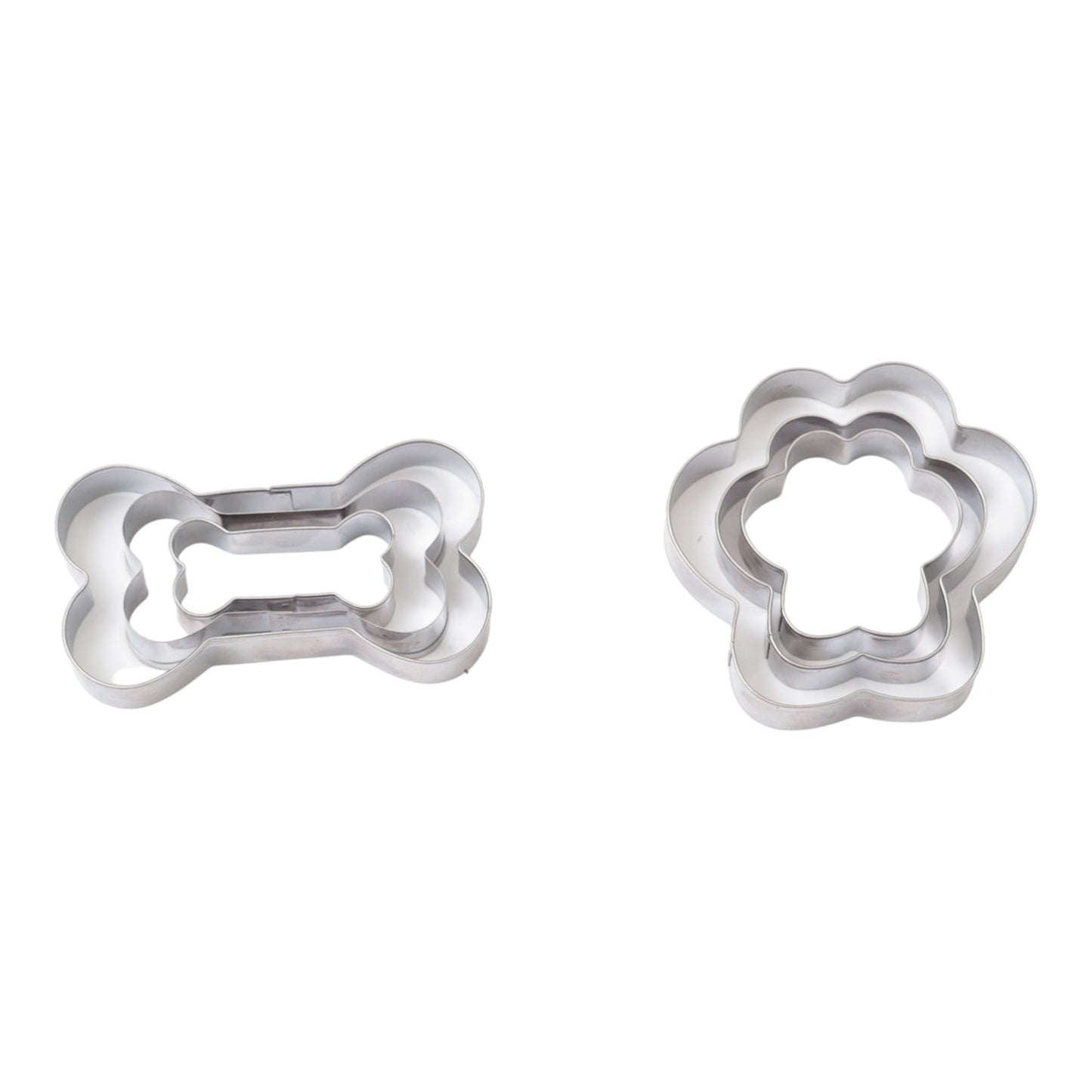 Country Living 6-Piece Stainless Steel Cookie Cutter Set (3 Paw-Shaped, 3 Bone-Shaped)