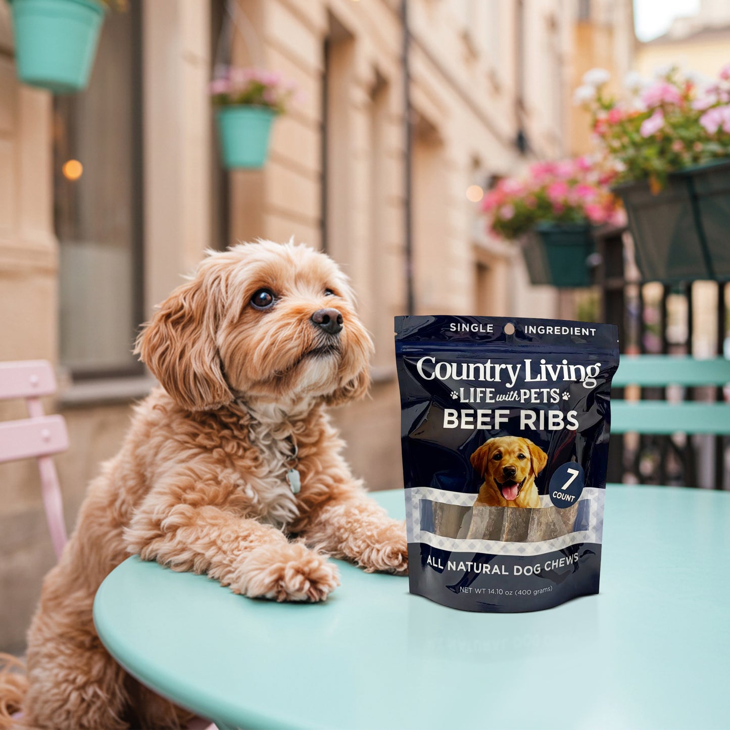 Country Living 4”-7” Rib Bones Dog Treats – 7 Count Bag – All-Natural Beef Rib Bones for Dogs – Long-Lasting, High-Protein Chews – Supports Dental Health – No Rawhide, No Artificial Ingredients