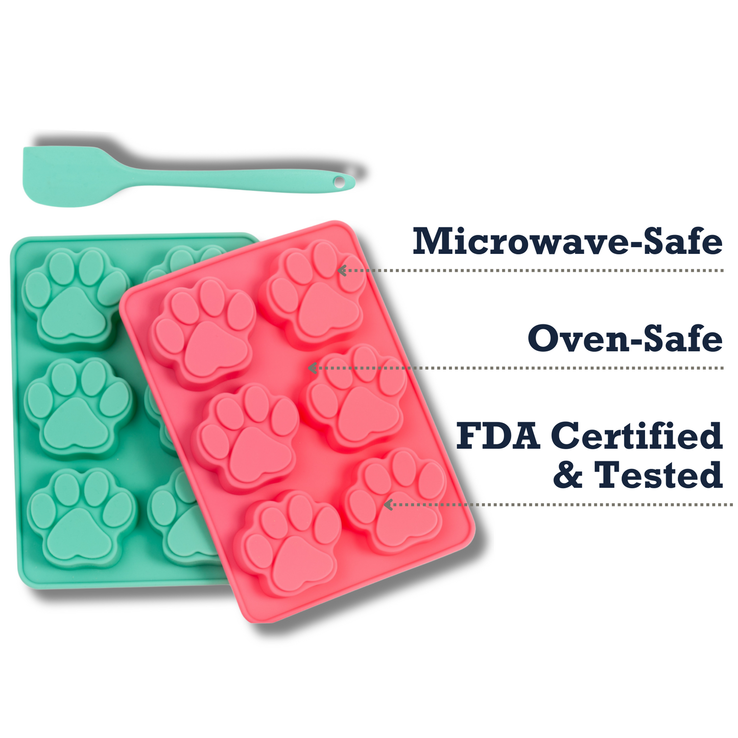 Country Living 3-Piece Silicone Treat Baking Kit (2 Baking Trays, 1 Spatula) - Non-Stick and Heat Resistant