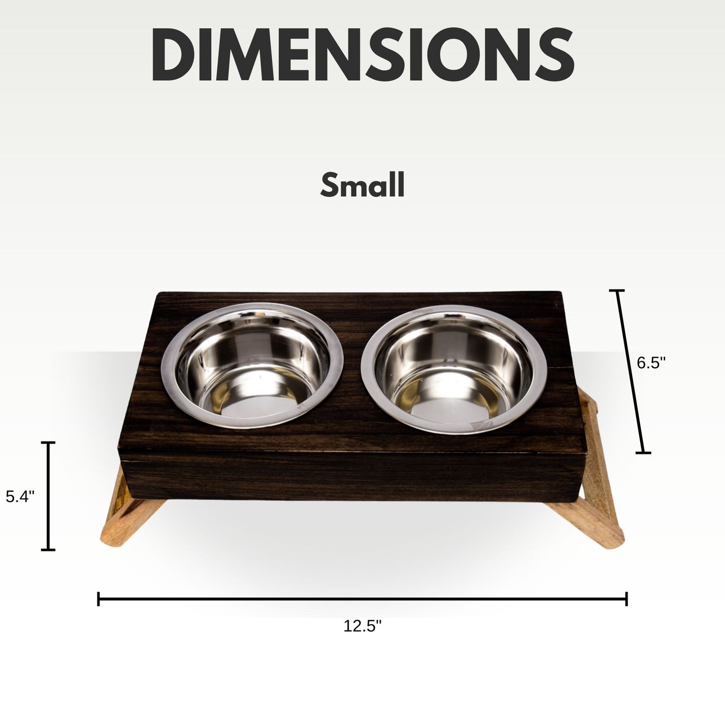 Country Living Elevated Mango Wood Dog Feeder with 2 Stainless Steel Bowls – Brown Polished Finish