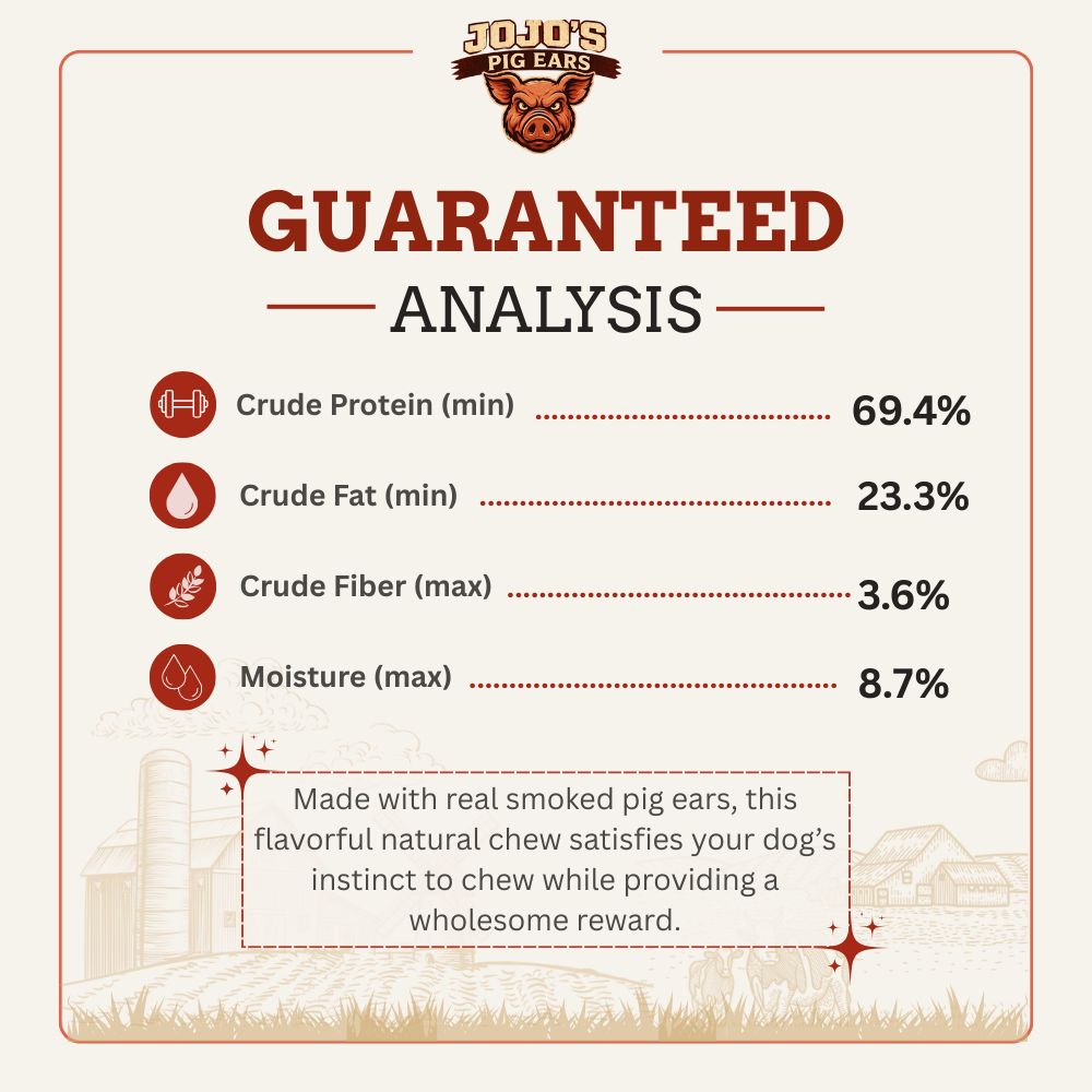Natural smoked pig ears dog chews in value bucket