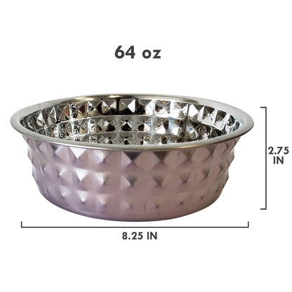 Country Living Set of 2 Lavender-Tinted Hammered Eco Stainless Steel Pet Bowls