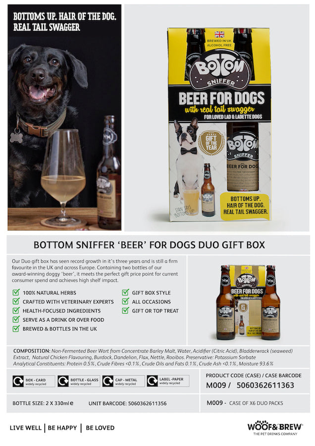 Bottom Sniffer Non-Alcoholic Beer For Dogs - Case of 12