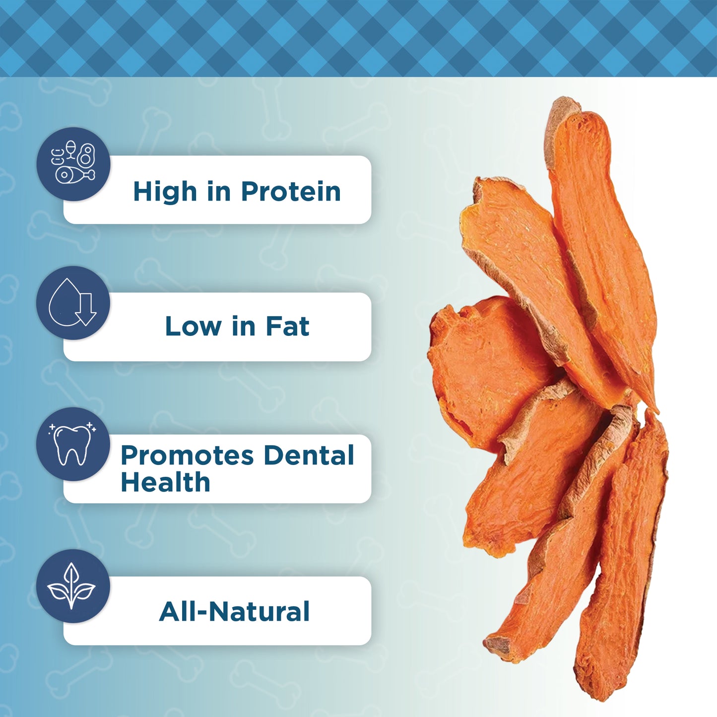 Country Living Sweet Potato Chips Dog Treats – 8oz Bag – 100% Natural, Single-Ingredient, Grain-Free Dog Treats – Healthy Chews – No Additives or Preservatives