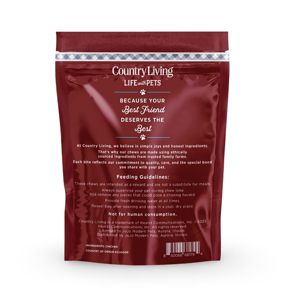 Soft chewy chicken sausage dog treats for training and rewards
