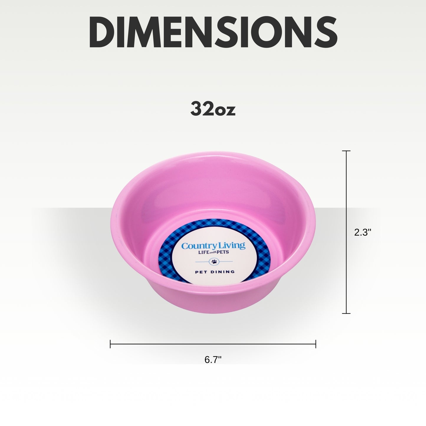 Powder coated stainless steel dog bowl with non-slip base, 32oz
