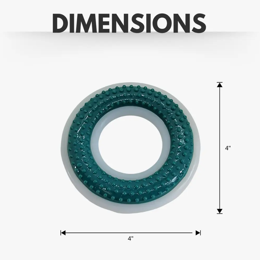 Nylon TPR dental dog chew ring 4 inch diameter