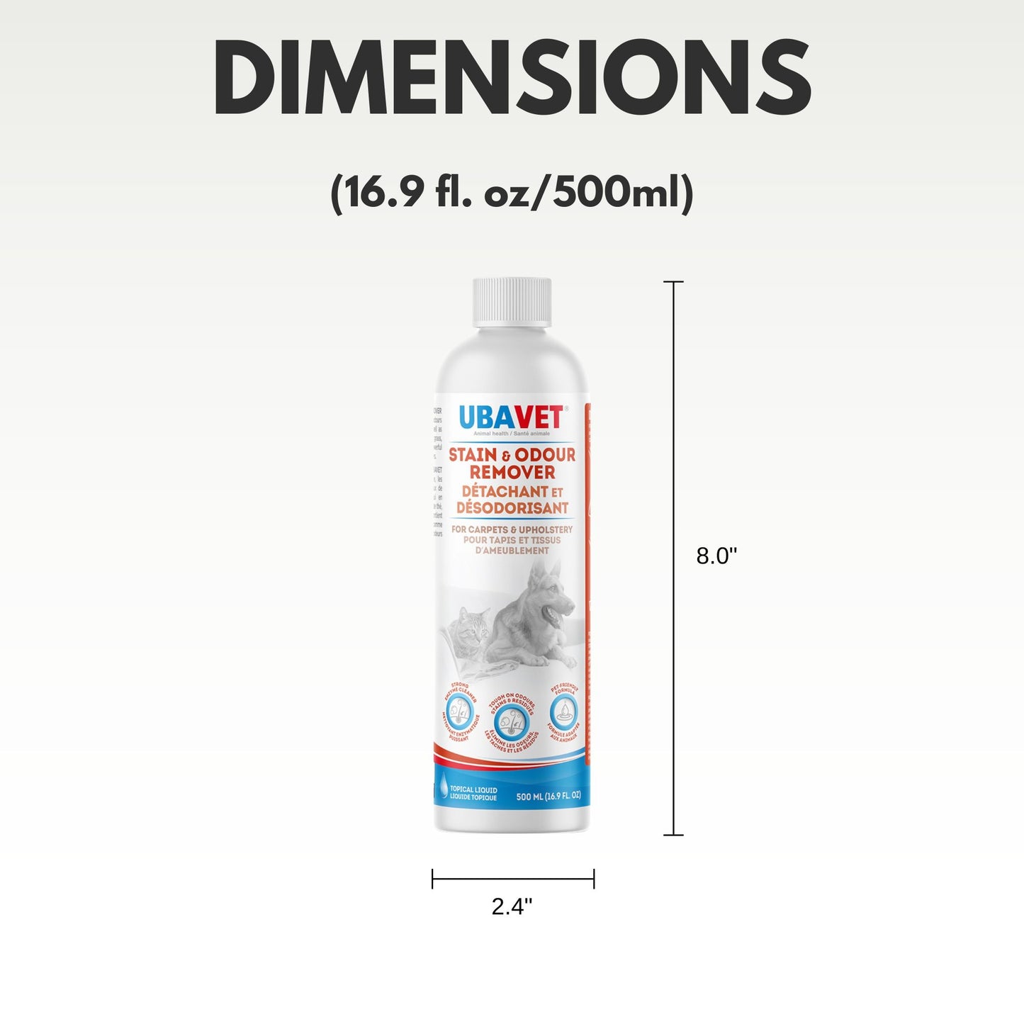 UBAVET pet stain and odor remover spray for dogs and cats