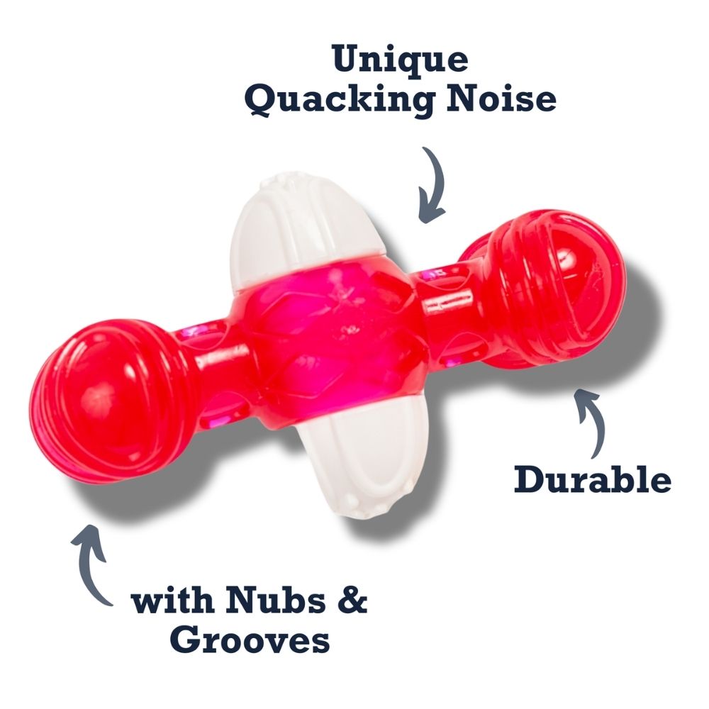Durable TPR nylon dog chew toy Quacker Bone