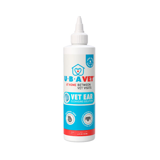 UBAVET Vet Ear Cleansing Solution for Dogs & Cats – (4 fl oz / 120ml)