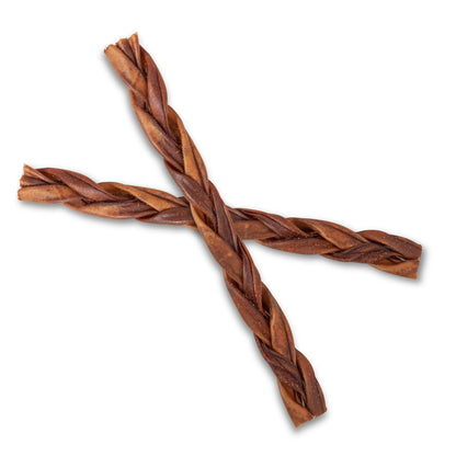 12 inch braided collagen stick dog treats natural long lasting single ingredient chew 4 pack