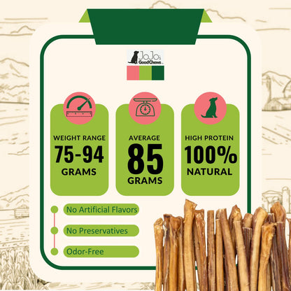 12 inch jumbo beef bully sticks dog treats, 2 per bag