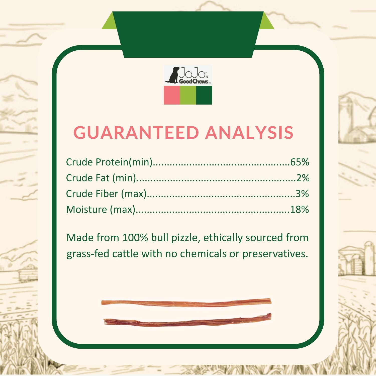 12-inch thin bully stick dog chew