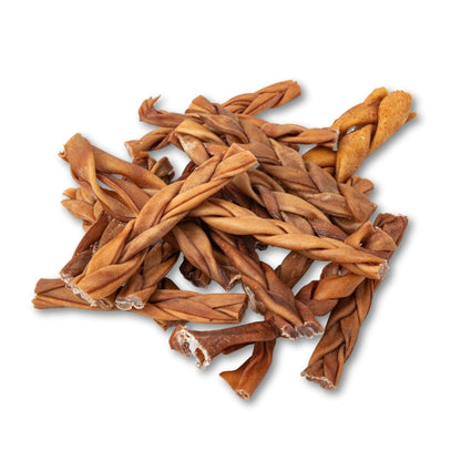 6 inch standard braided collagen stick dog treats 4 per bag all natural single ingredient chew