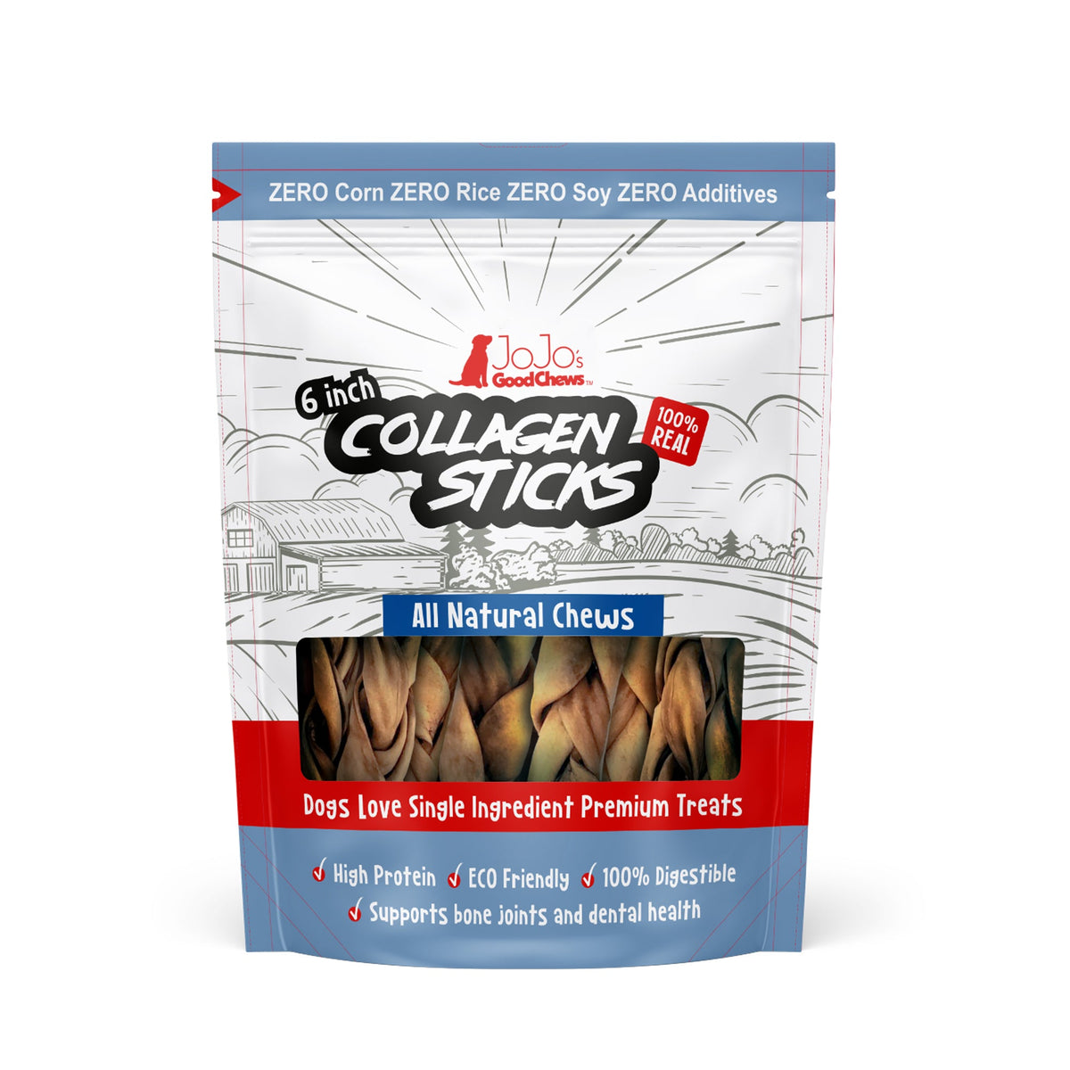 Chew Lover's Box – 6 inch braided beef collagen sticks, 4-pack