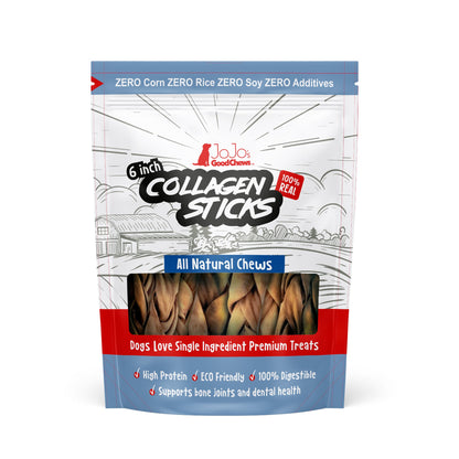 Chew Lover's Box – 6 inch braided beef collagen sticks, 4-pack