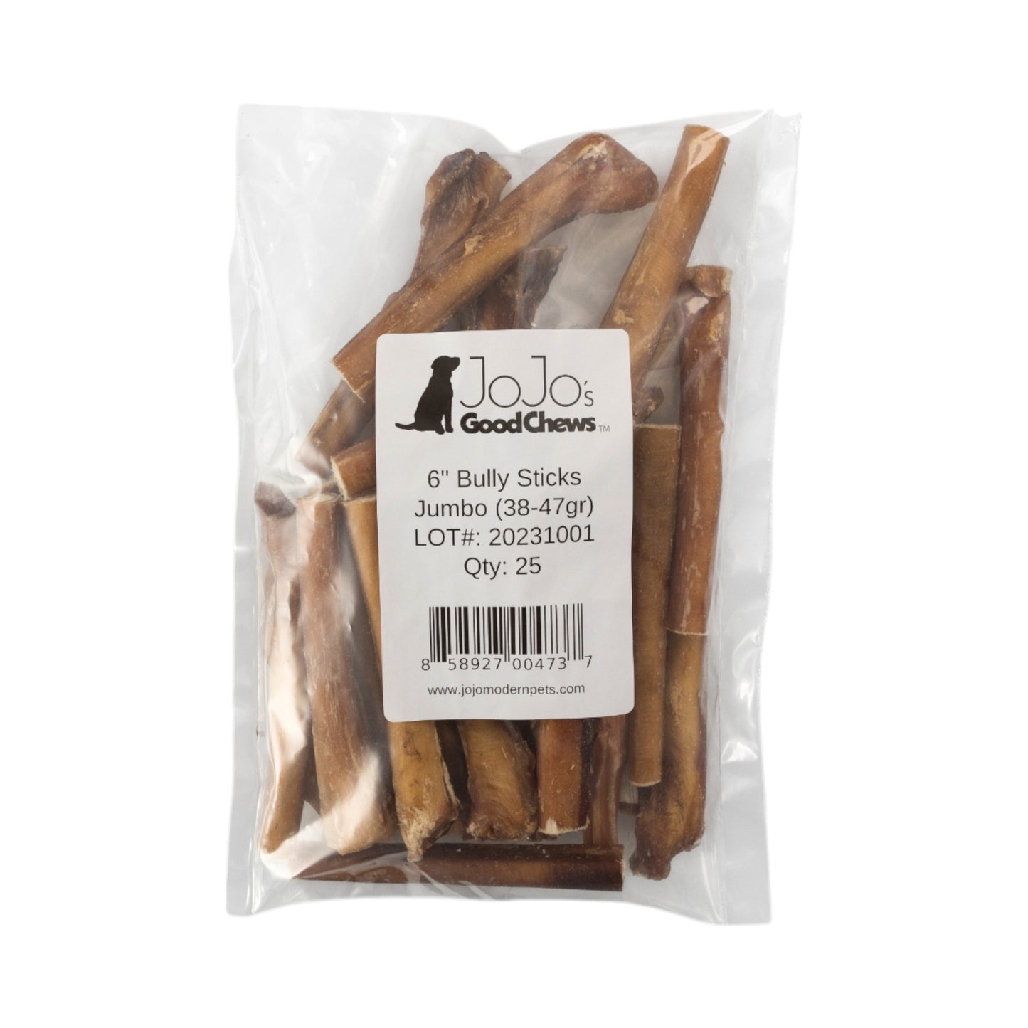 6 inch standard braided collagen sticks dog treats, 25 count