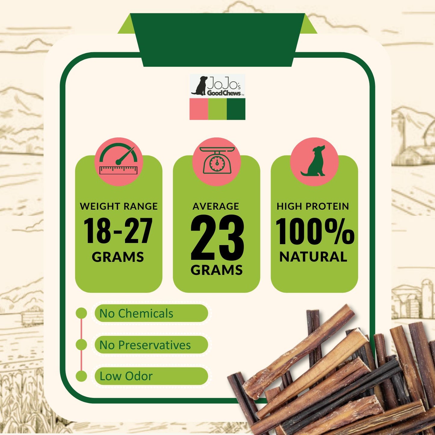 6 inch standard beef bully sticks 4 per bag all natural single ingredient dog chews