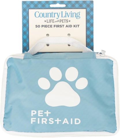 Country Living 50-Piece Pet Travel First Aid Kit for Emergencies, Safety, Adventure & On-the-Go Pet Care – Essential Kit