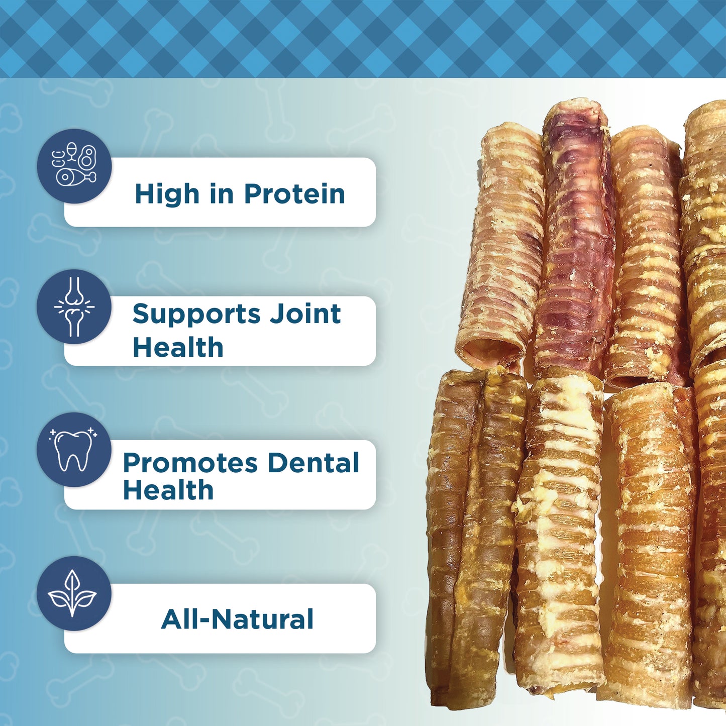 Country Living 6” Beef Trachea Dog Chews – 10 Count Bag – All-Natural, Single-Ingredient, Long-Lasting Dog Treats – High in Protein & Natural Glucosamine – Supports Dental Health