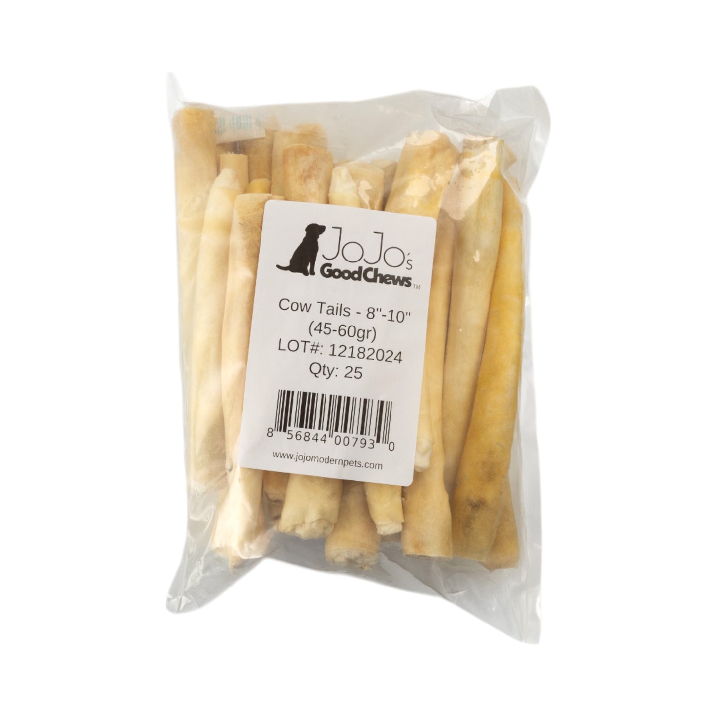 8 to 10 inch cow tail dog treats natural single ingredient chew 25 count