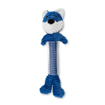 Blue Fox Corduroy Plush Squeaking Chew Toy for Dogs