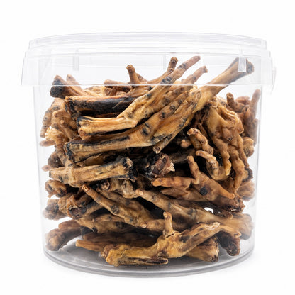 All-Natural Chicken Feet Dog Treats | 80 Pieces | Single Ingredient High Protein Chews | 5L Value Bucket