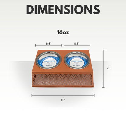 Country Living Elevated Apricot Brandy Dog Feeder with 2 Stainless Steel Bowls – Raised Pet Bowl, Ideal for Medium to Large Dogs – 16oz each