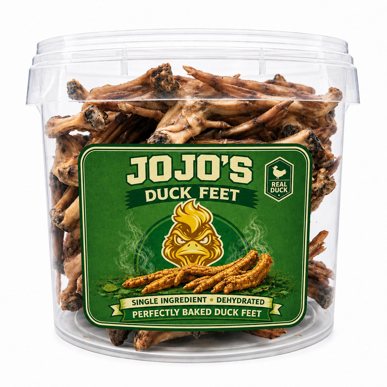 Duck Feet Dog Treats | 80 Pieces | Natural Single Ingredient High-Protein Chews | 5L Value Bucket