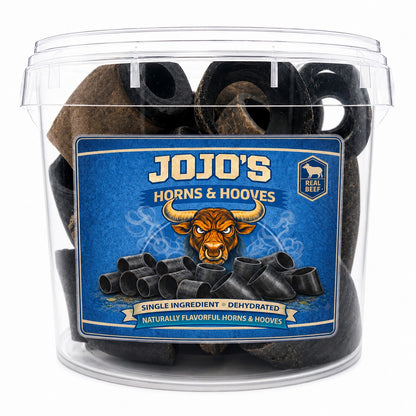 Horns & Hooves Dog Chews | 20 Pieces | Long-Lasting Natural Dog Chews | 5L Value Bucket