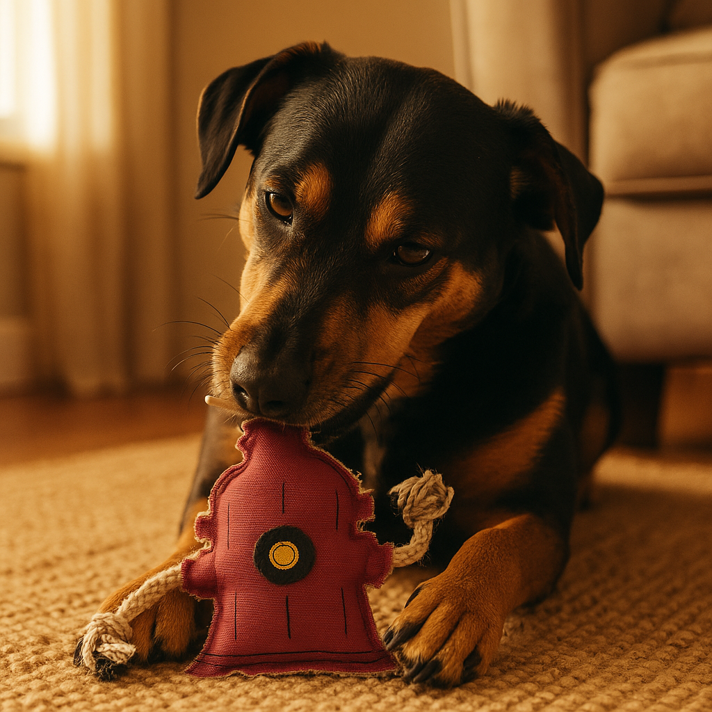 Country Living Dog Chew Toy Set - 3-Piece Canvas & Jute Toys in Pineapple, Fire Hydrant & Butterfly Shapes - Durable, Natural Fibers for Small & Medium Dogs