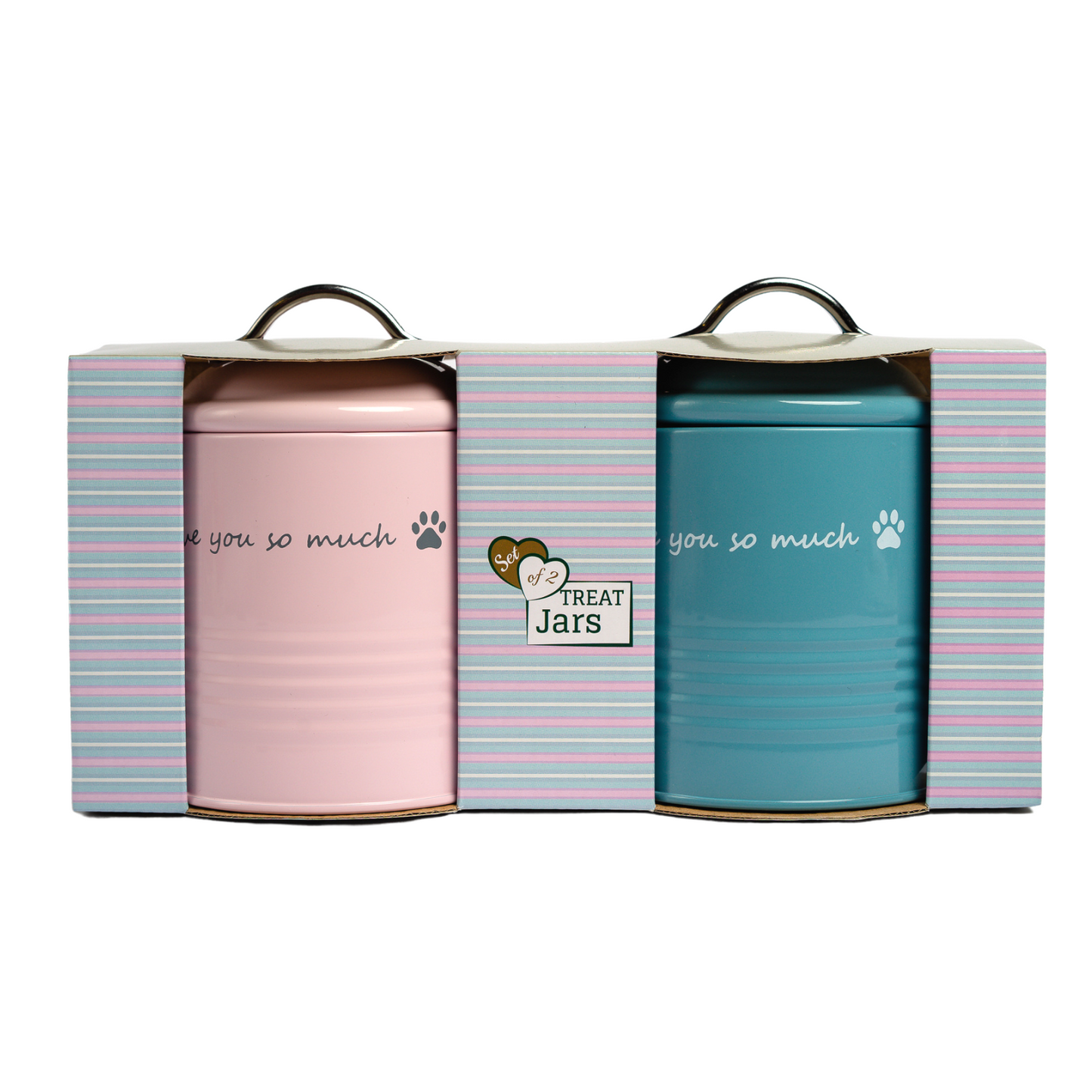 "I Love You So Much" Dog Treat Canister Gift Set – Airtight & Stylish Storage, Durable, Non-Toxic Material