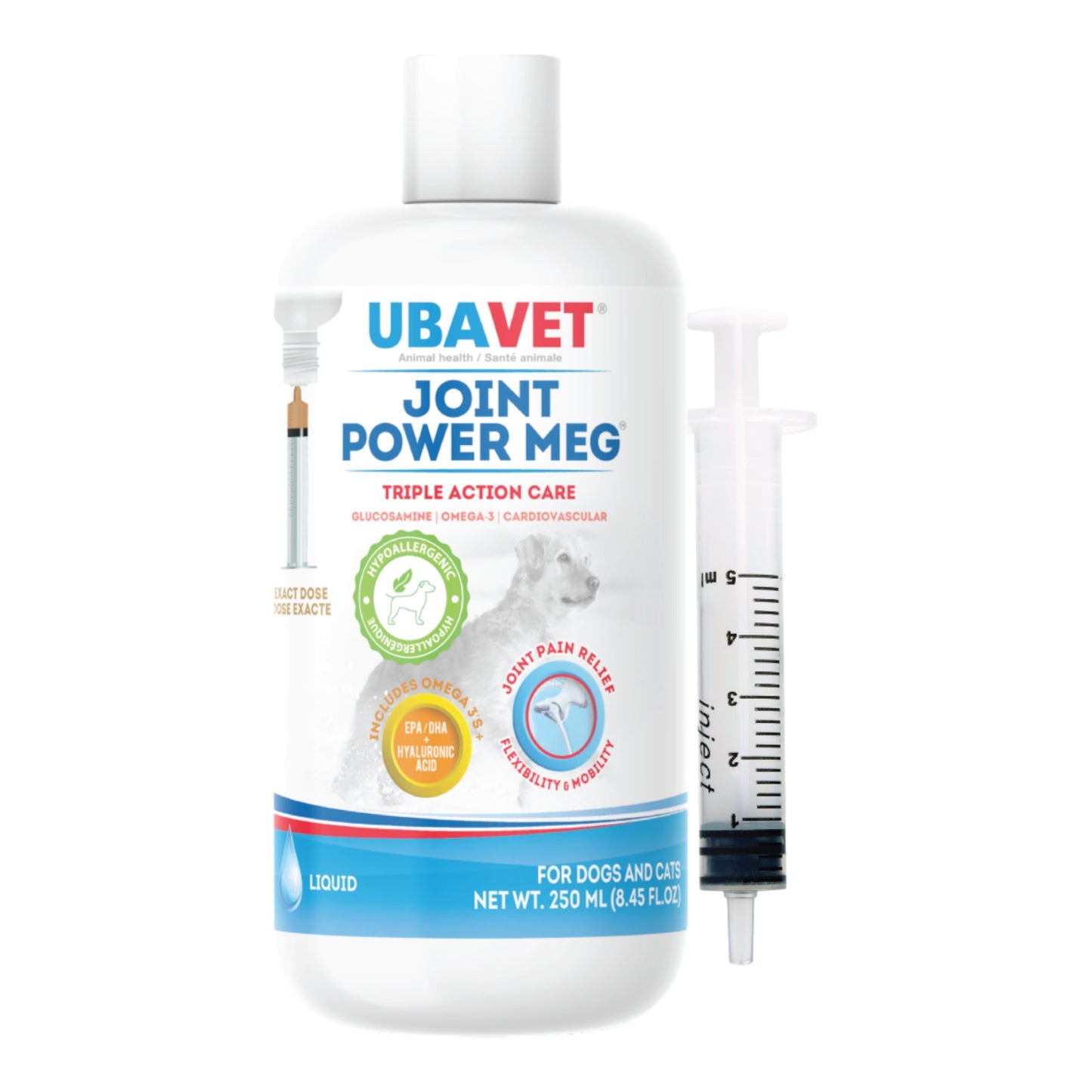 UBAVET Joint Power MEG Maximum Joint Care Liquid for Cats and Dogs – (8.45fl oz / 250ml)