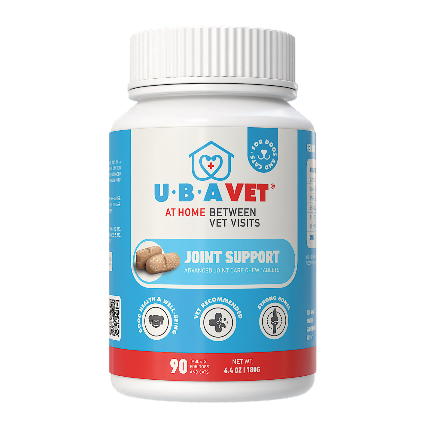 UBAVET Joint Support Advanced Joint Care Chew Tablets for Dogs & Cats