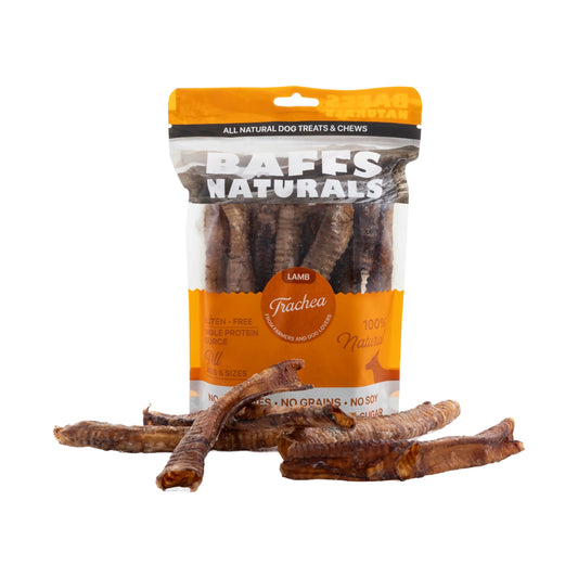 BAFFS NATURALS All-Natural Premium Lamb Trachea Dog Chews – 2 Pack (10 Chews Each)