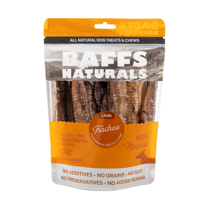 BAFFS NATURALS All-Natural Premium Lamb Trachea Dog Chews – 2 Pack (10 Chews Each)