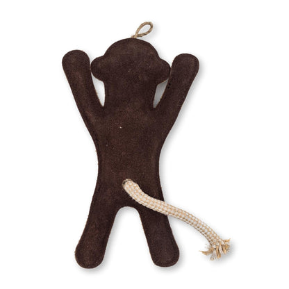 Sustainable Natural Leather Monkey Chew Toy for Dogs