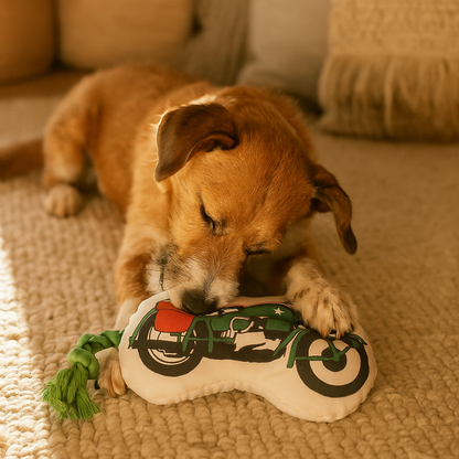 Dog Chew Toy Set - 3-Pack Retro Army Canvas & Fleece Toys with Rope, Crinkle, and Squeakers for Interactive Play