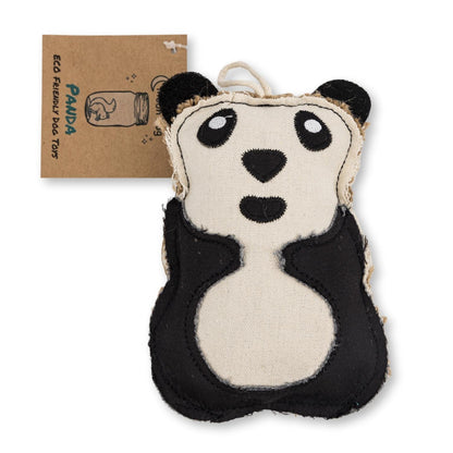 Sustainable Canvas & Jute Panda-Shaped Dog Chew Toy – Durable, Eco-Friendly and Non-Toxic