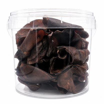 Smoked Pig Ears Dog Treats | 30 Pieces | Natural High-Protein Dog Chews | 5L Value Bucket
