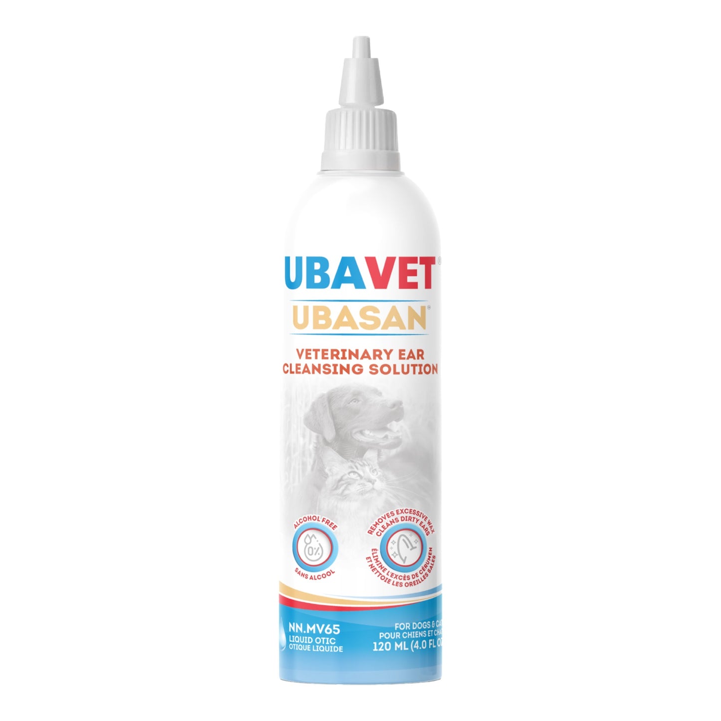 UBAVET Ubasan Ear Cleansing Solution for Dogs & Cats – (4 fl oz / 120ml)