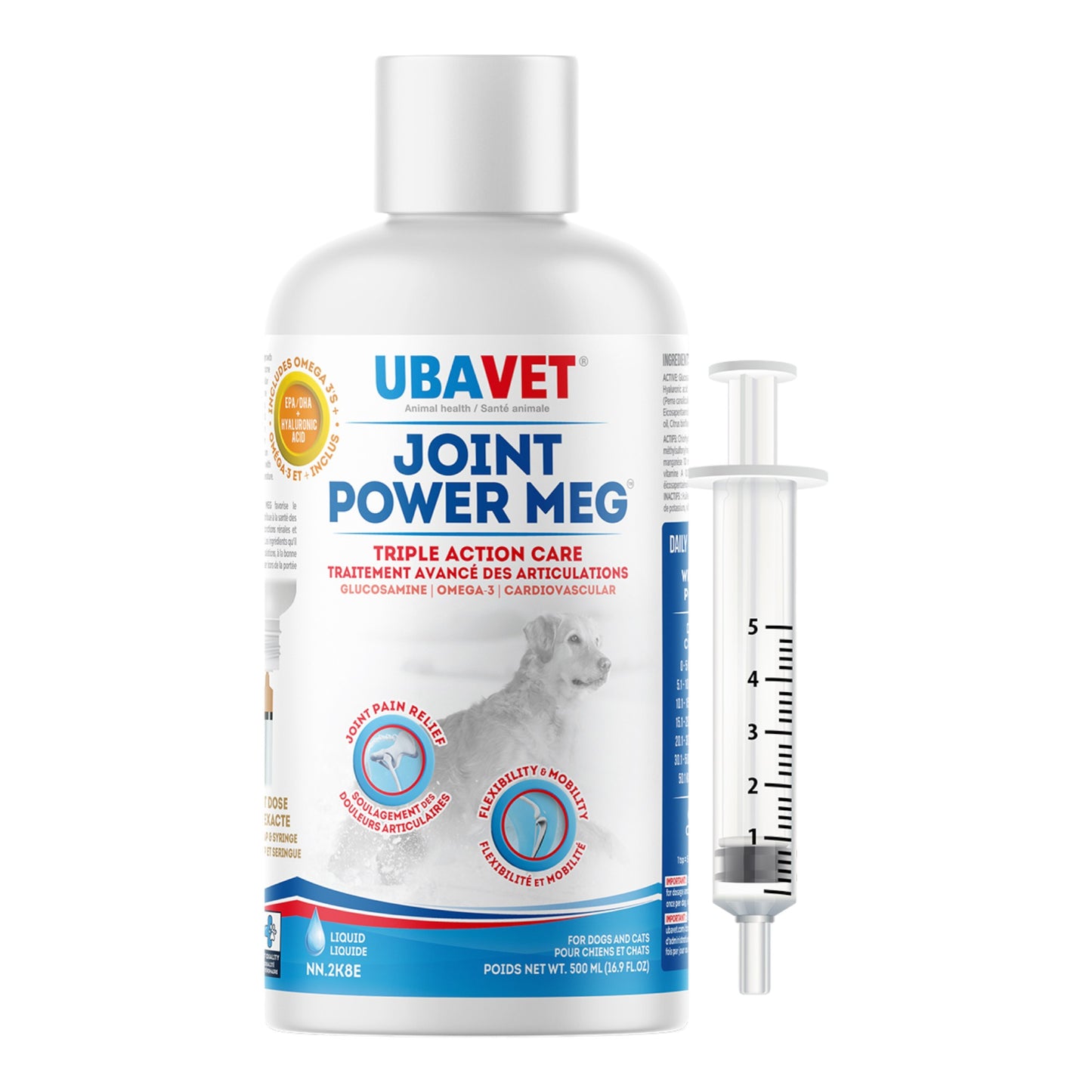 UBAVET Joint Power MEG Maximum Joint Care Liquid for Cats and Dogs – (8.45fl oz / 250ml)