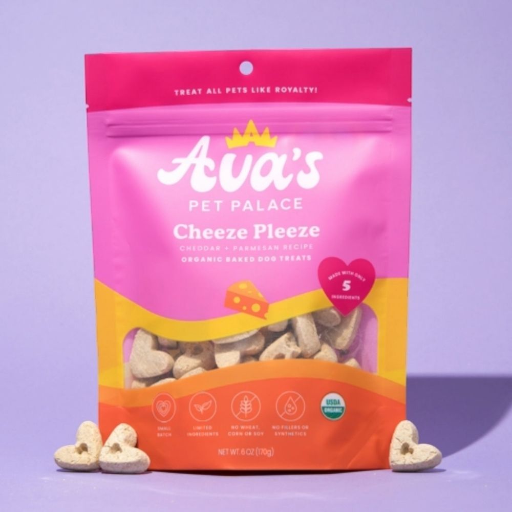 Ava's Pet Palace organic baked cheese dog treats Cheeze Pleeze natural dog snacks