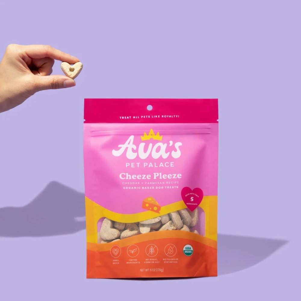 Ava's Pet Palace organic baked cheese dog treats Cheeze Pleeze natural dog snacks