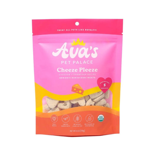 Ava's Pet Palace organic baked cheese dog treats Cheeze Pleeze natural dog snacks