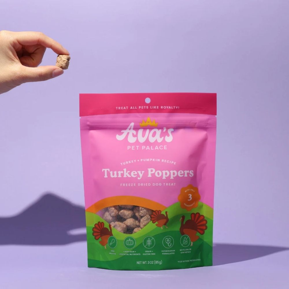 Ava’s Pet Palace freeze dried turkey poppers dog treats