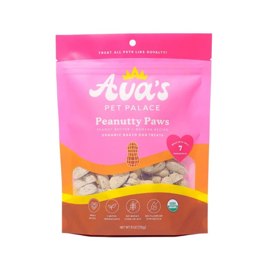 Ava’s Pet Palace organic baked peanut butter dog treats Peanutty Paws
