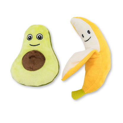 Avocado and banana plush dog toy gift set cute dog toys