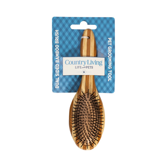 Country Living dual sided bamboo dog grooming brush eco friendly pet brush